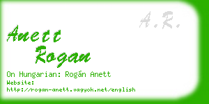 anett rogan business card